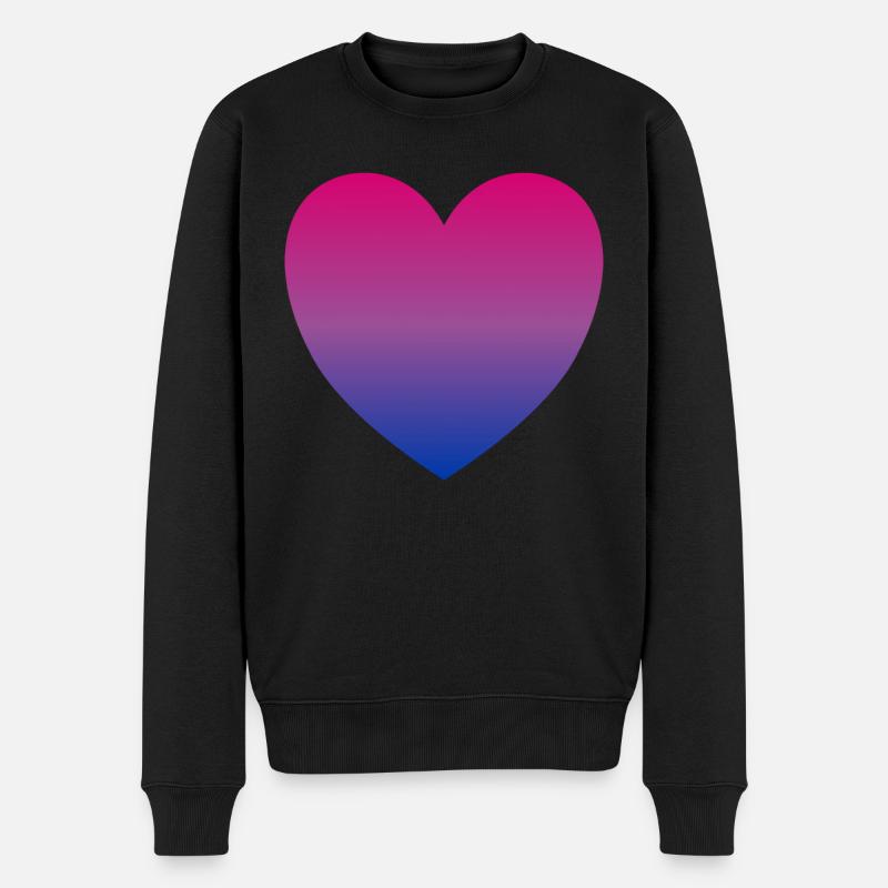 Bi-Herz - Männer Premium Bio Pullover - Schwarz