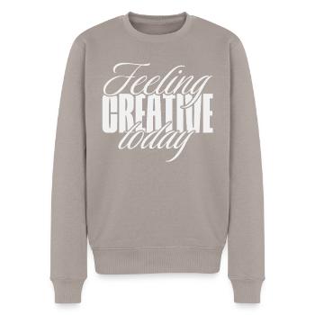 Feeling creative today - Männer Premium Bio Pullover - Taupe - Vorne - Nico (187cm)