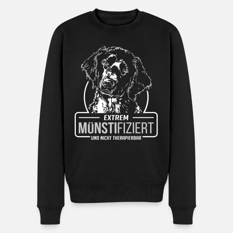 MÜNSTIFIZIERT Grosser Münsterländer Hunde Wilsigns - Männer Premium Bio Pullover - Schwarz