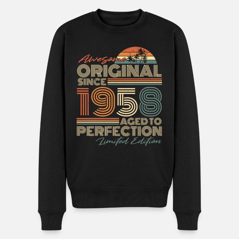 1958 Vintage Original vintage rétro anniversaire - Pull Premium bio Homme - noir