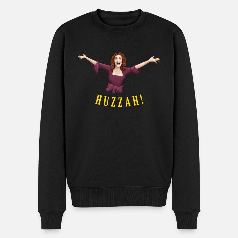 HUZZAH! - Männer Premium Bio Pullover - Schwarz