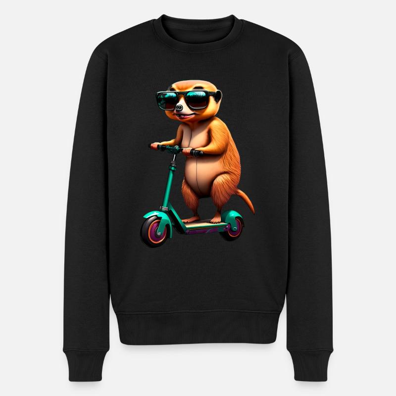 Escooting Erdmännchen Escooter Elektroroller - Männer Premium Bio Pullover - Schwarz