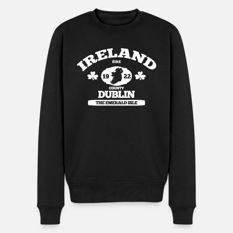 Dublin, Irland. Klassisches irisches Design - Männer Premium Bio Pullover - Schwarz