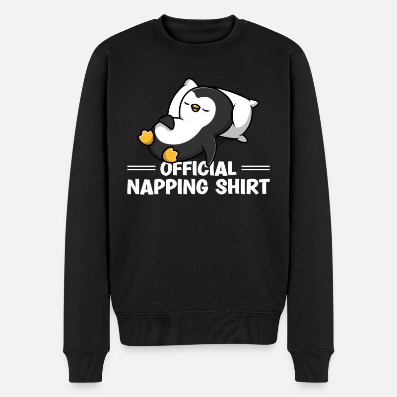 Sleeping Penguin Lover Cute Penguin Napping - Männer Premium Bio Pullover - Schwarz