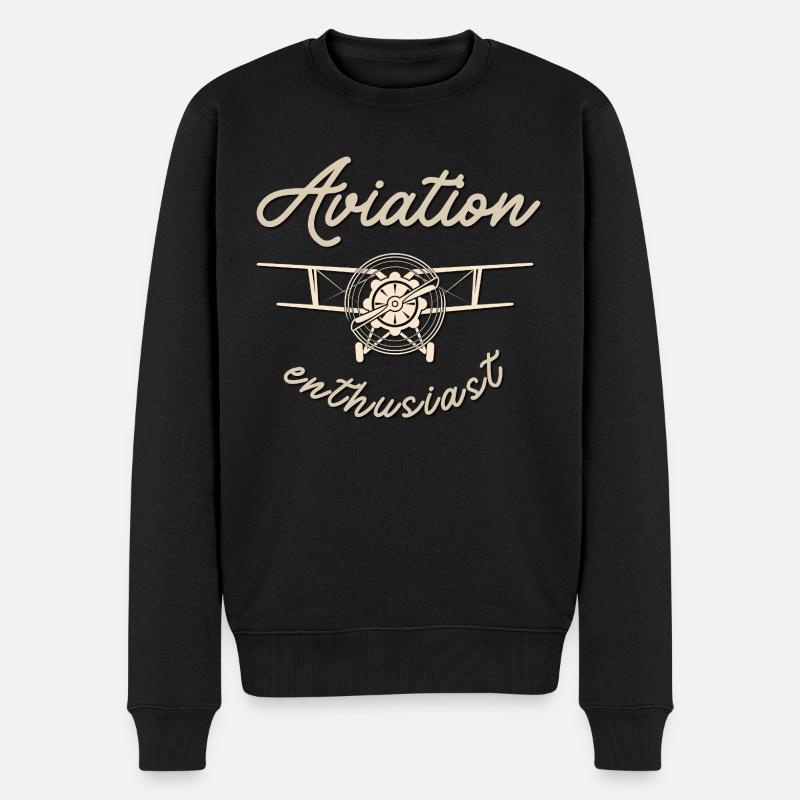 Luftfahrt-Enthusiast und Flugzeugliebhaber - Männer Premium Bio Pullover - Schwarz