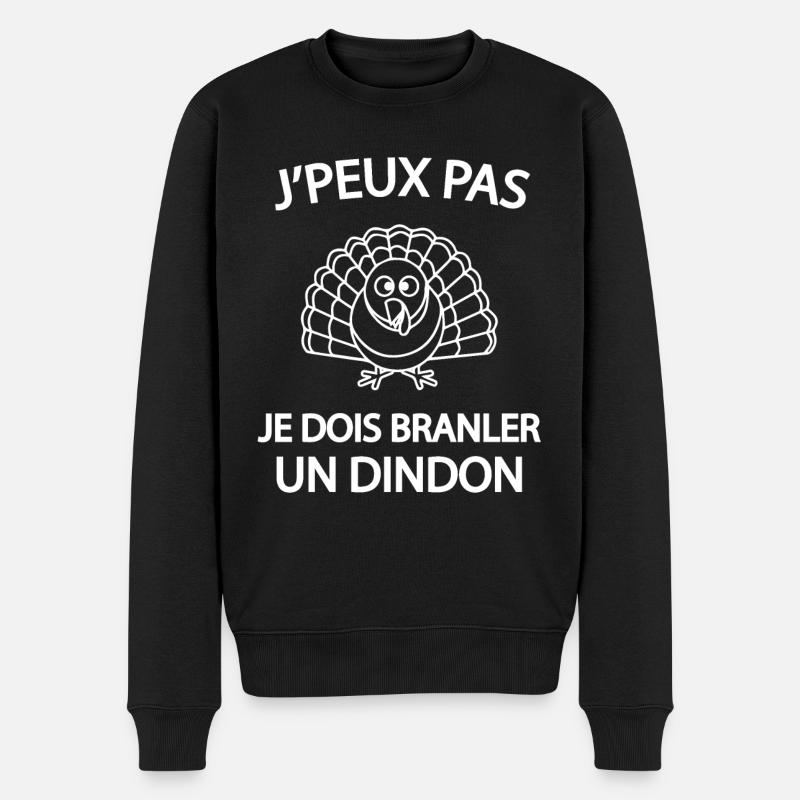 J'peux pas je dois branler un dindon - Pull Premium bio Homme - noir