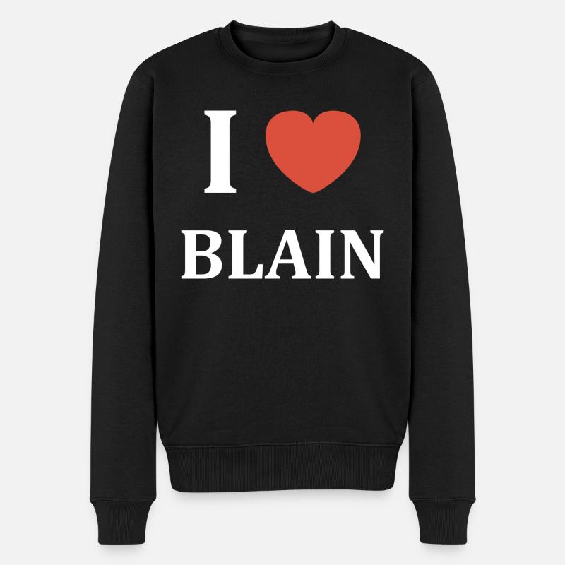 i love blain - Pull Premium bio Homme - noir