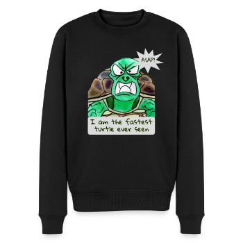 Fastest turtle ever seen - Männer Premium Bio Pullover - Schwarz - Vorne - Nico (187cm)