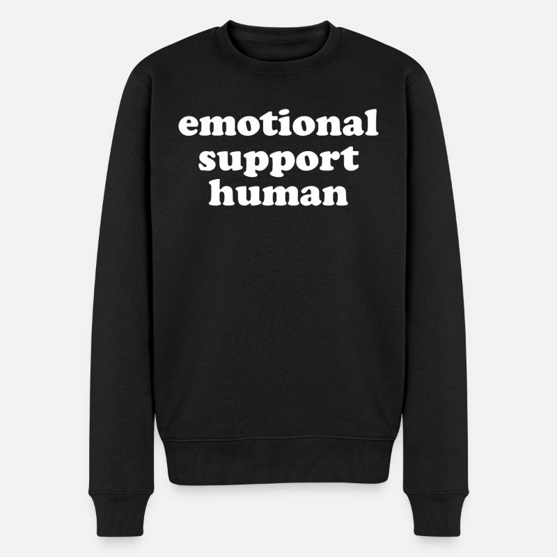 Emotional Support Human - Männer Premium Bio Pullover - Schwarz