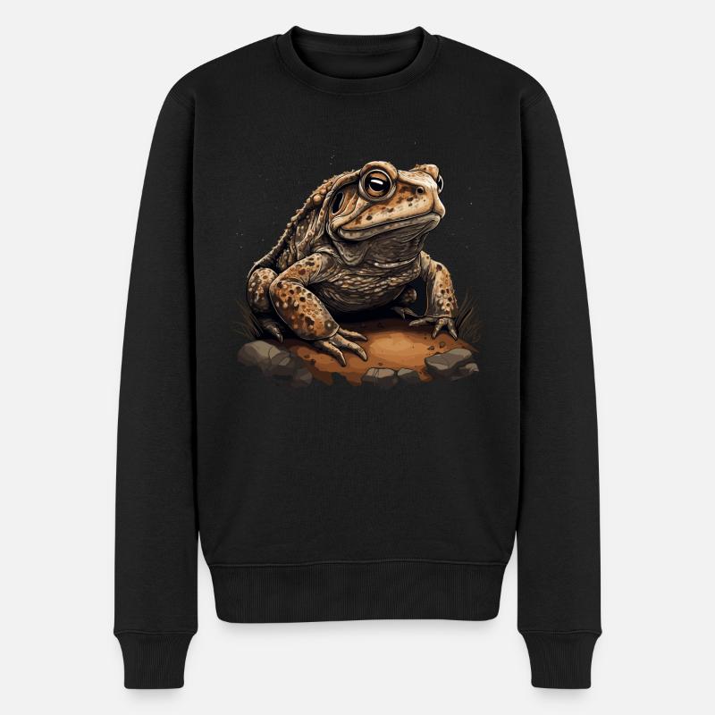 Kröte Amphibien - Männer Premium Bio Pullover - Schwarz