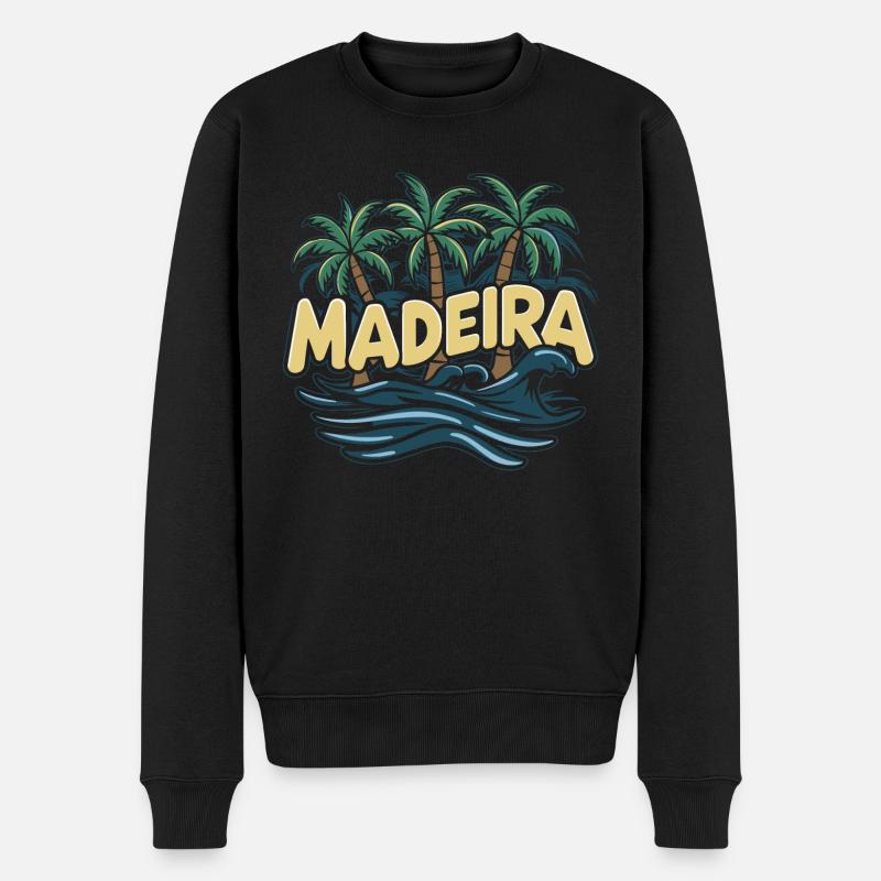 Portugal Madeira - Männer Premium Bio Pullover - Schwarz