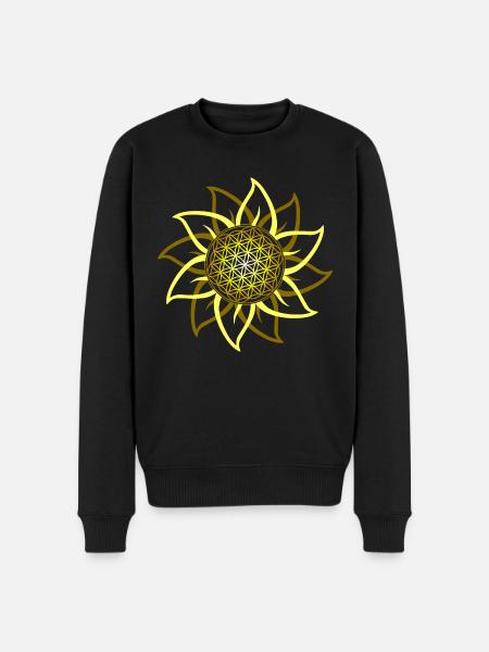 flower of Life - Men's Premium Organic Jumper - black