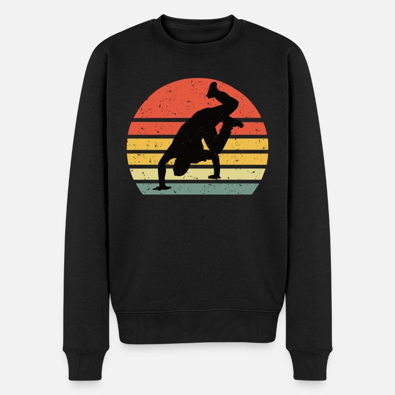 Breakdance Vintage Retro - Männer Premium Bio Pullover - Schwarz