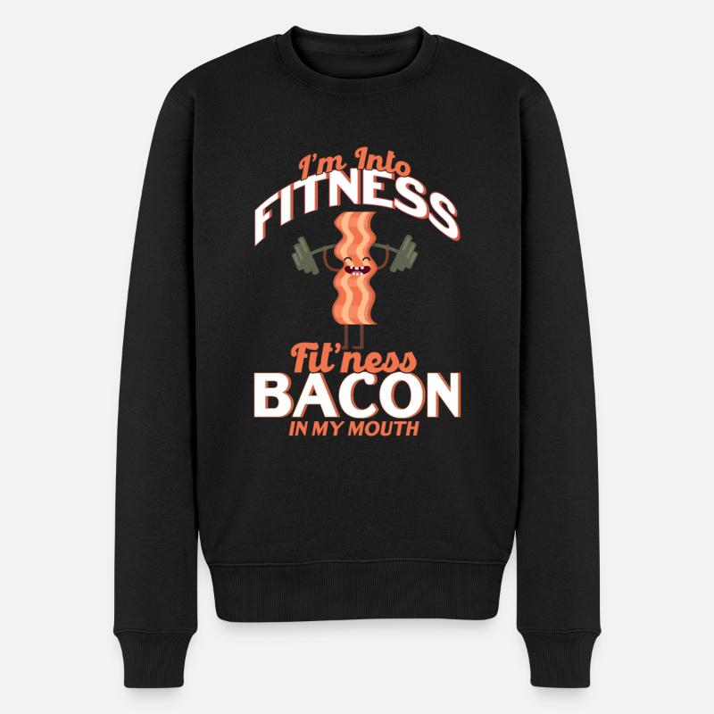 Bacon cadeau nourriture bacon - Pull Premium bio Homme - noir