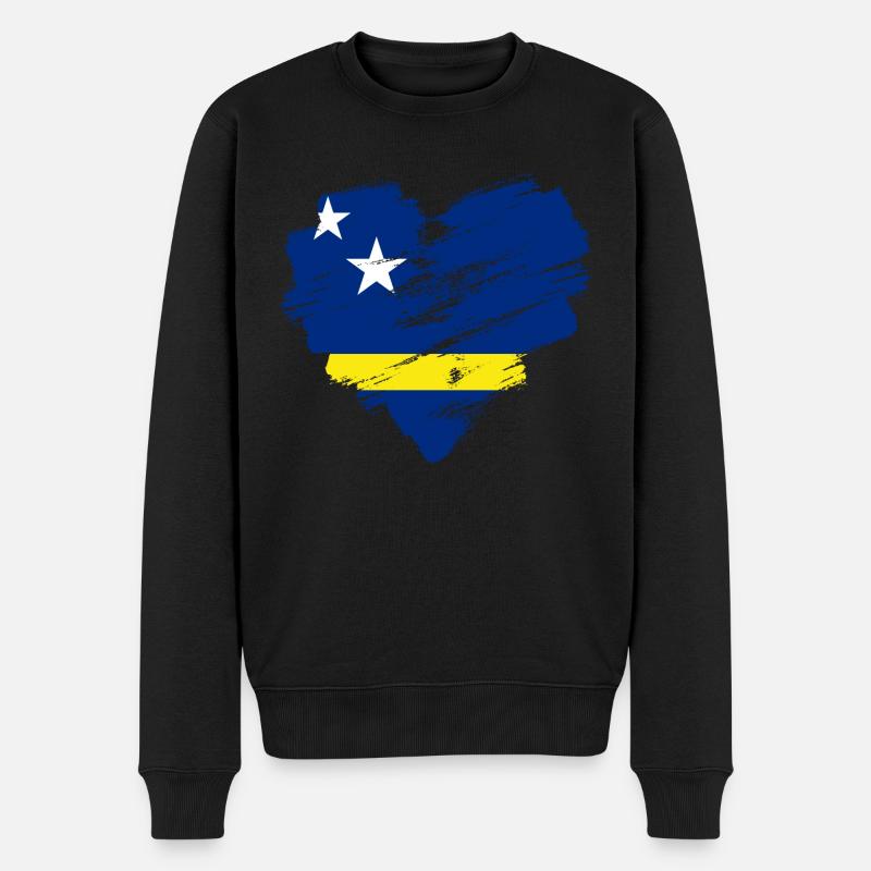 Curaçao - Männer Premium Bio Pullover - Schwarz