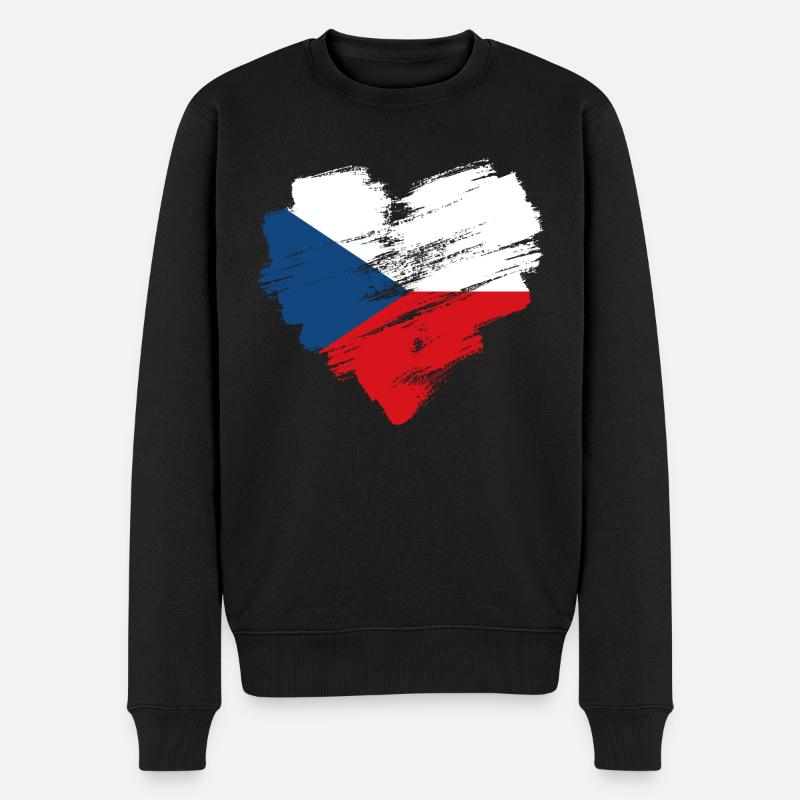 Tschechische Republik - Männer Premium Bio Pullover - Schwarz