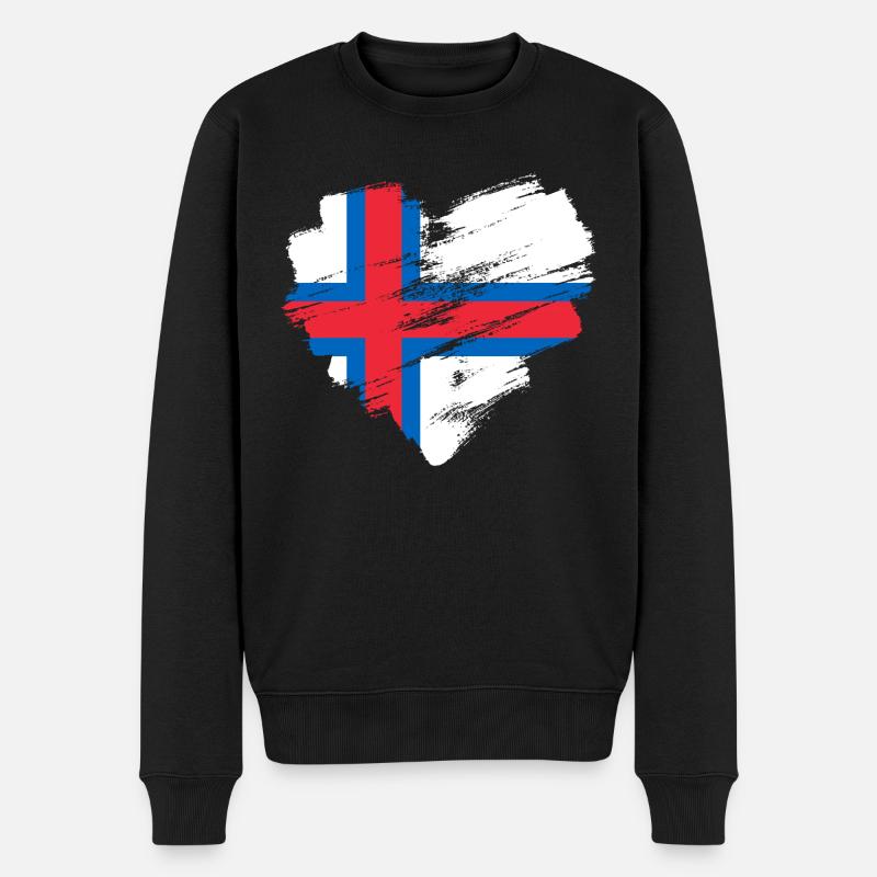 Färöer Inseln - Männer Premium Bio Pullover - Schwarz