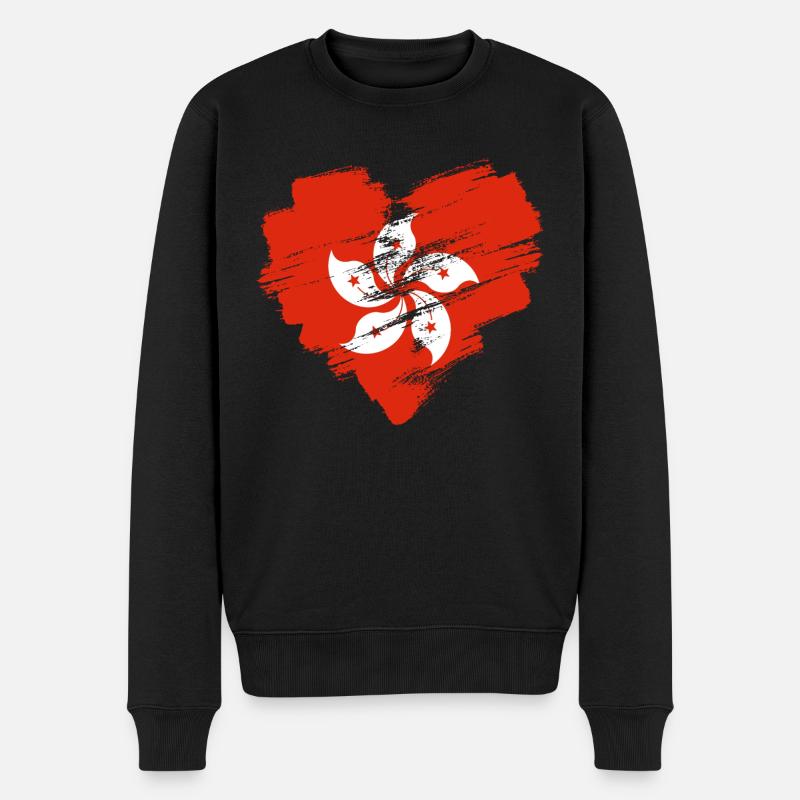 Hongkong - Männer Premium Bio Pullover - Schwarz