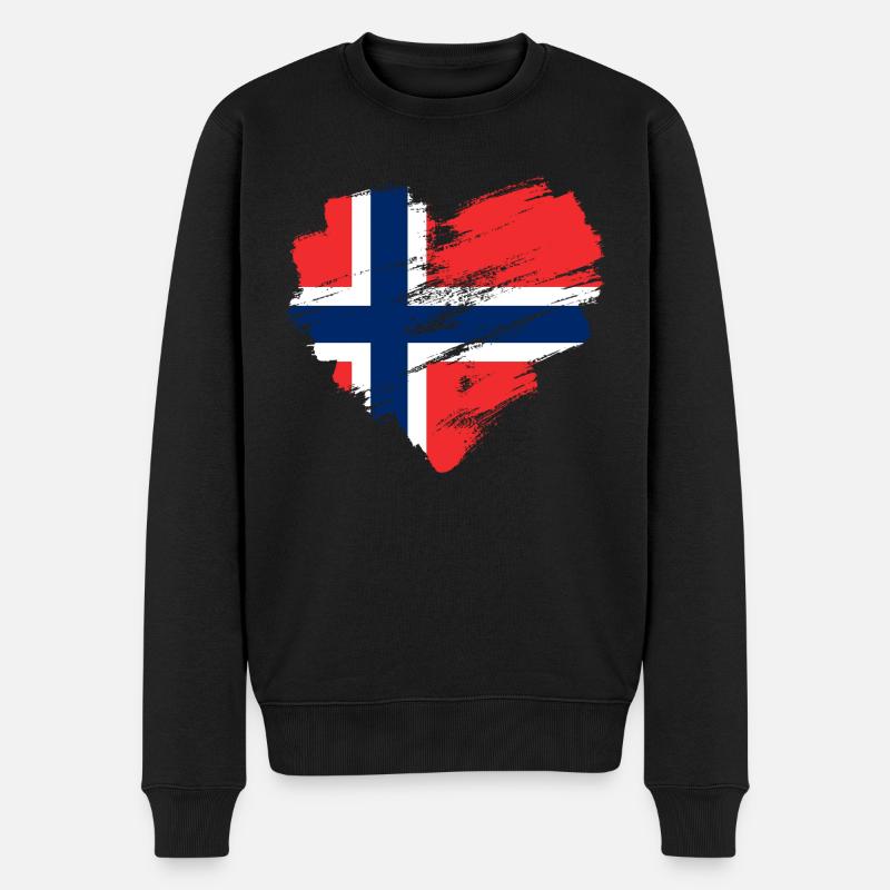 Norwegen - Männer Premium Bio Pullover - Schwarz