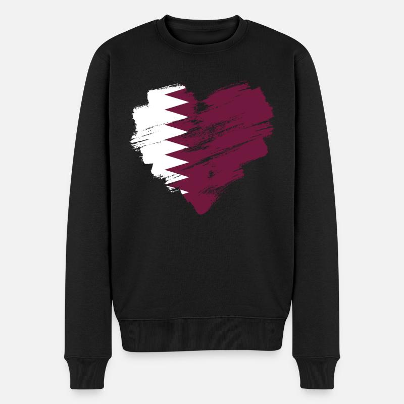 Katar - Männer Premium Bio Pullover - Schwarz