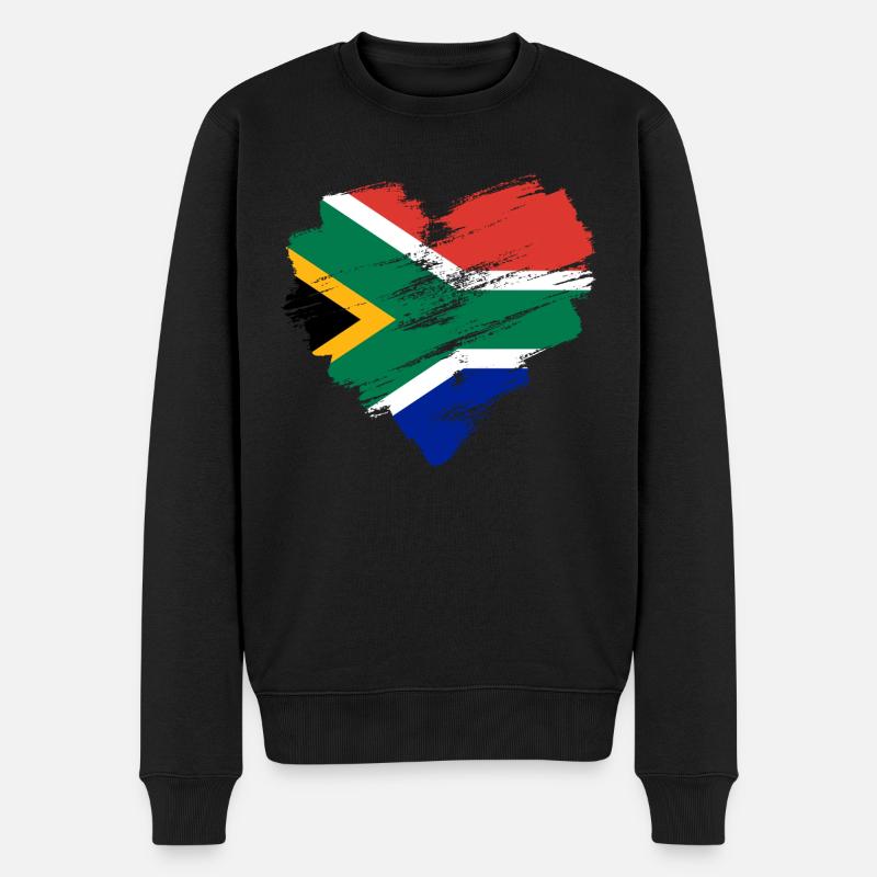 Südafrika - Männer Premium Bio Pullover - Schwarz