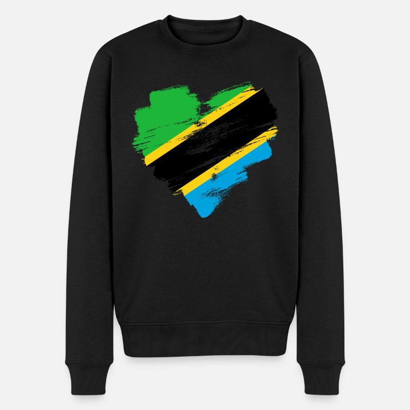 Tansania - Männer Premium Bio Pullover - Schwarz