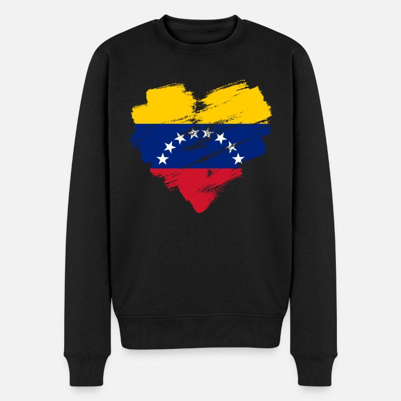 Venezuela - Männer Premium Bio Pullover - Schwarz