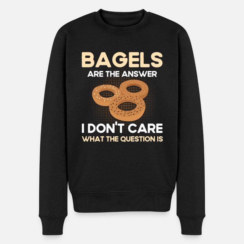 Bagel Food Gift Bagel - Pull Premium bio Homme - noir