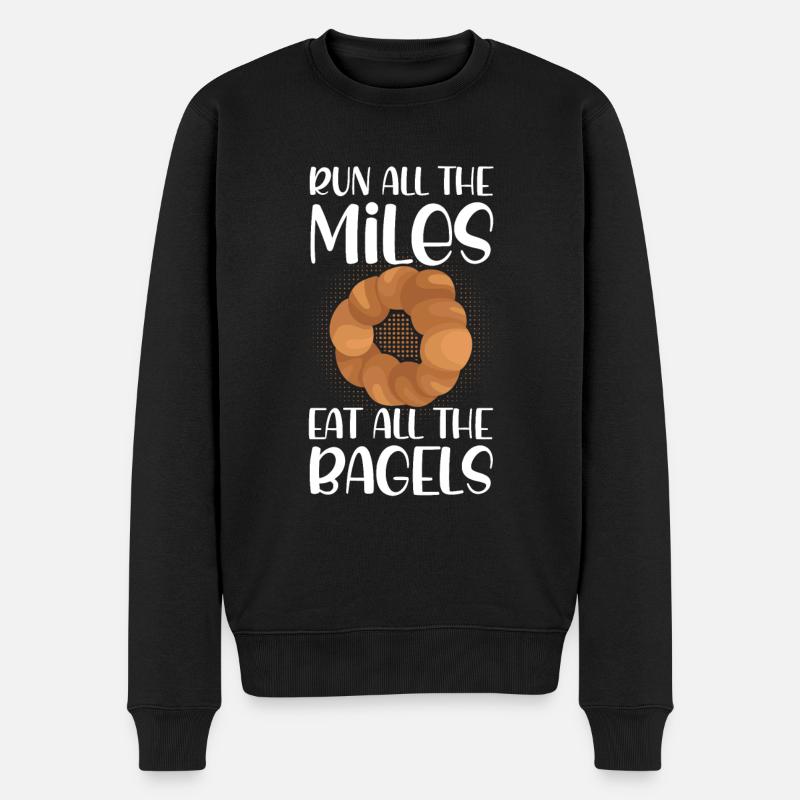 Bagel Food Gift Bagel - Pull Premium bio Homme - noir