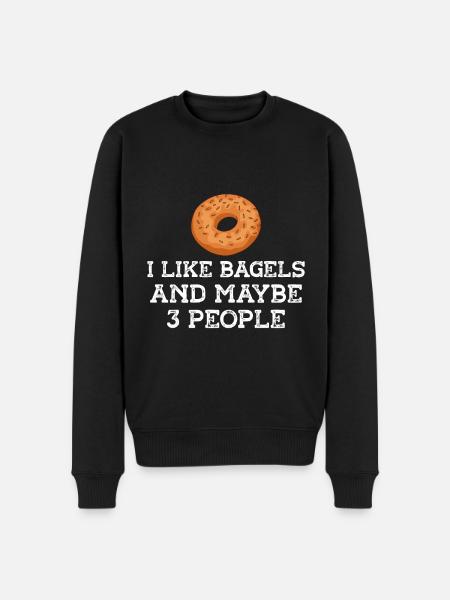 Bagel Food Gift Bagel - Men's Premium Organic Jumper - black