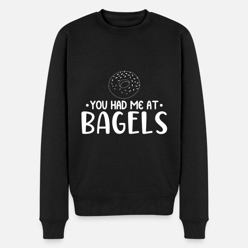 Bagel Food Gift Bagel - Pull Premium bio Homme - noir