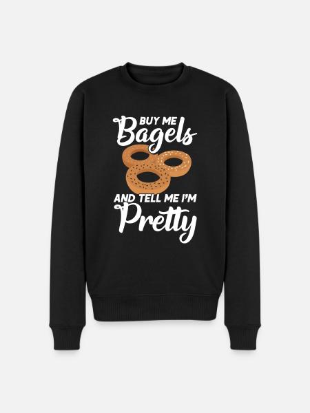 Bagel Food Gift Bagel - Men's Premium Organic Jumper - black