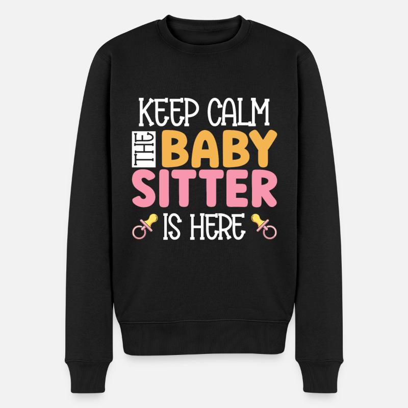 Babysitter Geschenk Babysitting Bester Babysitter - Männer Premium Bio Pullover - Schwarz