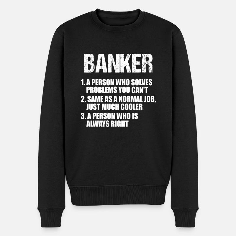 Banquier Banque Argent Banquier - Pull Premium bio Homme - noir