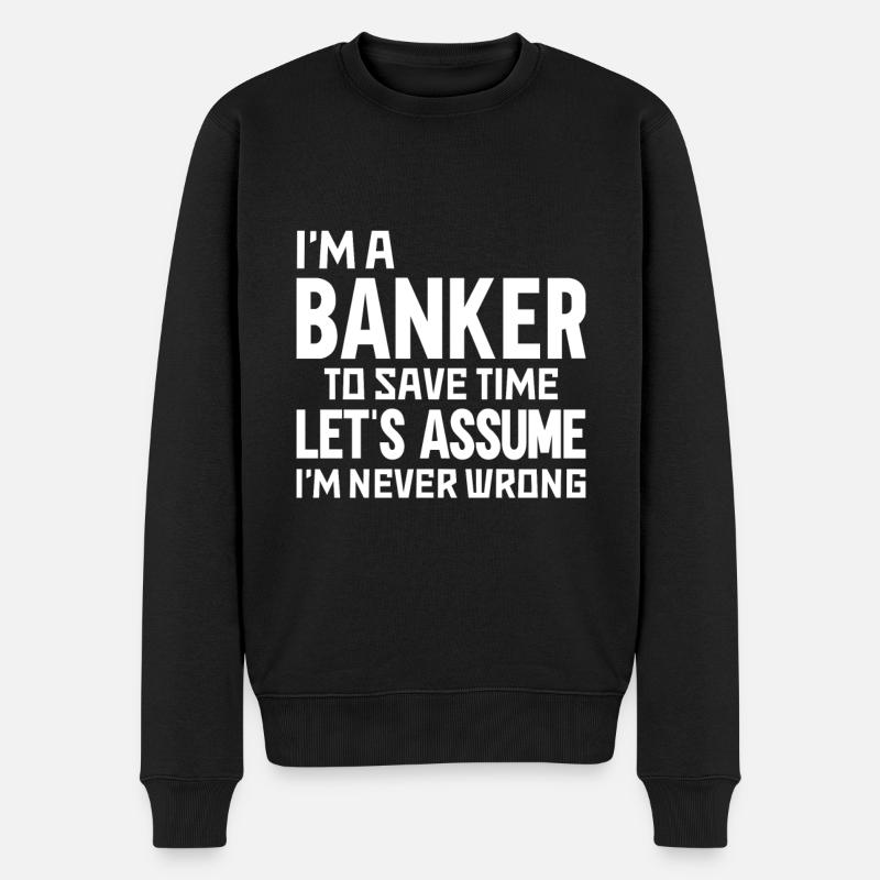 Banquier Banque Argent Banquier - Pull Premium bio Homme - noir