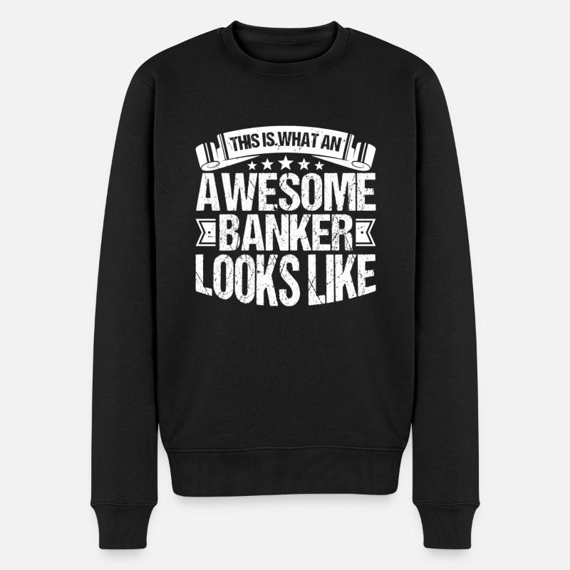 Banquier Banque Argent Banquier - Pull Premium bio Homme - noir