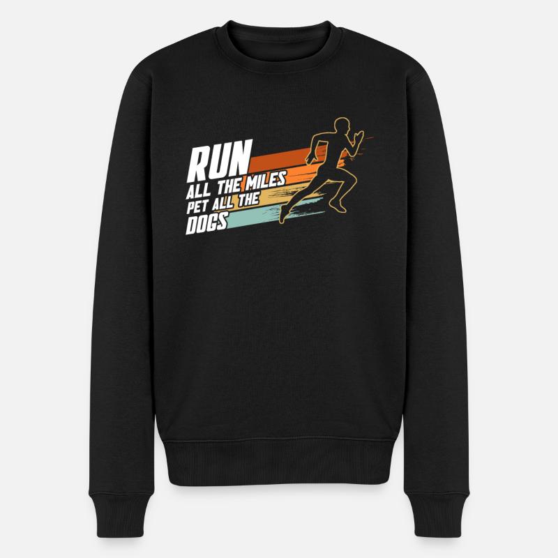 Läuferin Marathon Hundemutter Hunde Mutter - Männer Premium Bio Pullover - Schwarz