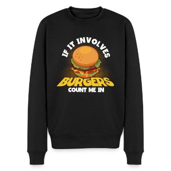 Hamburger Cheesburger Fast Food Burger - Männer Premium Bio Pullover - Schwarz - Vorne - Nico (187cm)