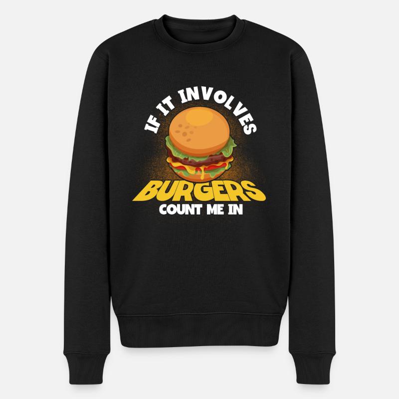 Hamburger Cheesburger Fast Food Burger - Pull Premium bio Homme - noir