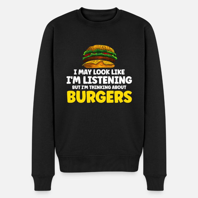 Hamburger Cheesburger Fast Food Burger - Pull Premium bio Homme - noir