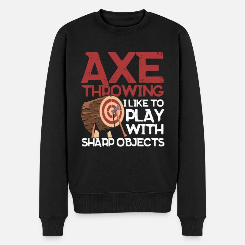 Axt Werfer Axt Werfen Axt Geschenk - Männer Premium Bio Pullover - Schwarz