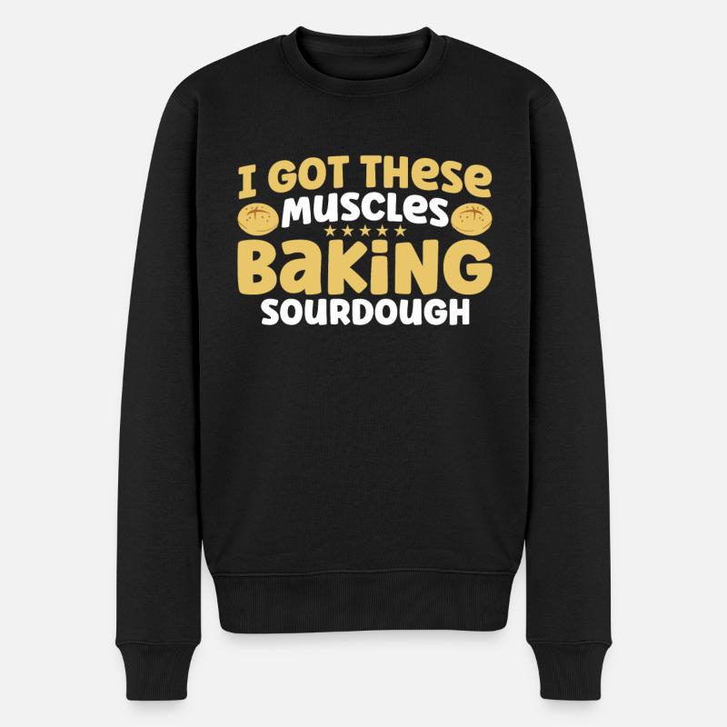 Brotbacken Geschenk Bäckerei Zitat Bäcker - Männer Premium Bio Pullover - Schwarz