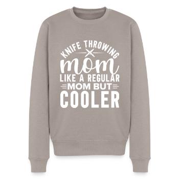 Messerwurfscheibe Geschenk Messerwerfer - Männer Premium Bio Pullover - Taupe - Vorne - Nico (187cm)