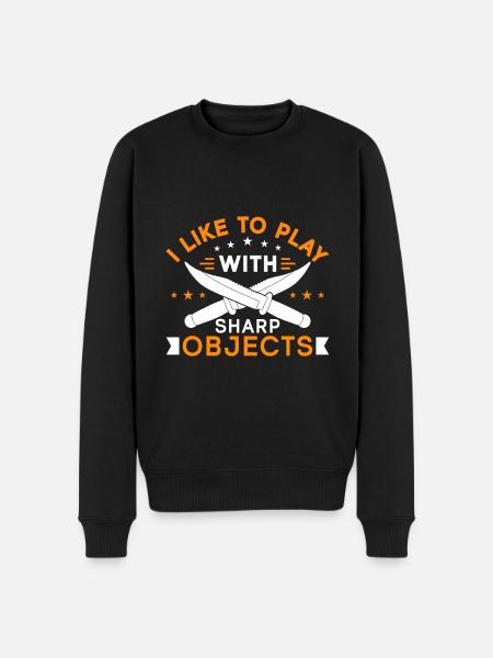 Messerwurfscheibe Geschenk Messerwerfer - Männer Premium Bio Pullover - Schwarz