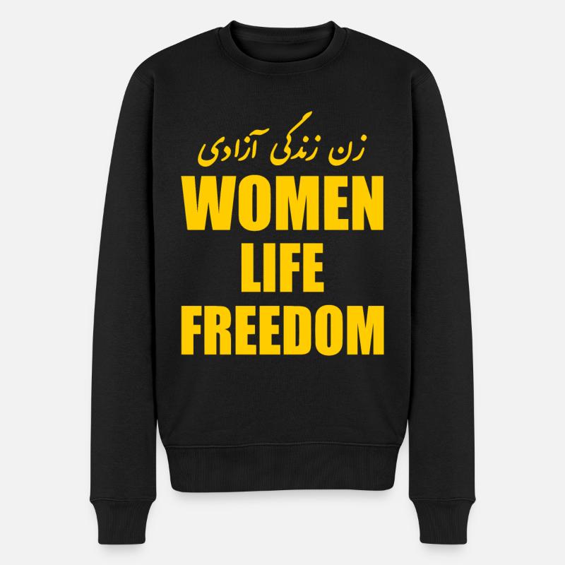 Women life freedom - Männer Premium Bio Pullover - Schwarz