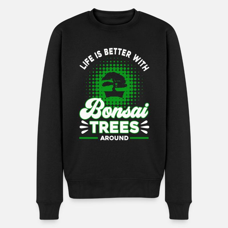 Bonsai Baum Geschenk Japan Bonsai Garten - Männer Premium Bio Pullover - Schwarz