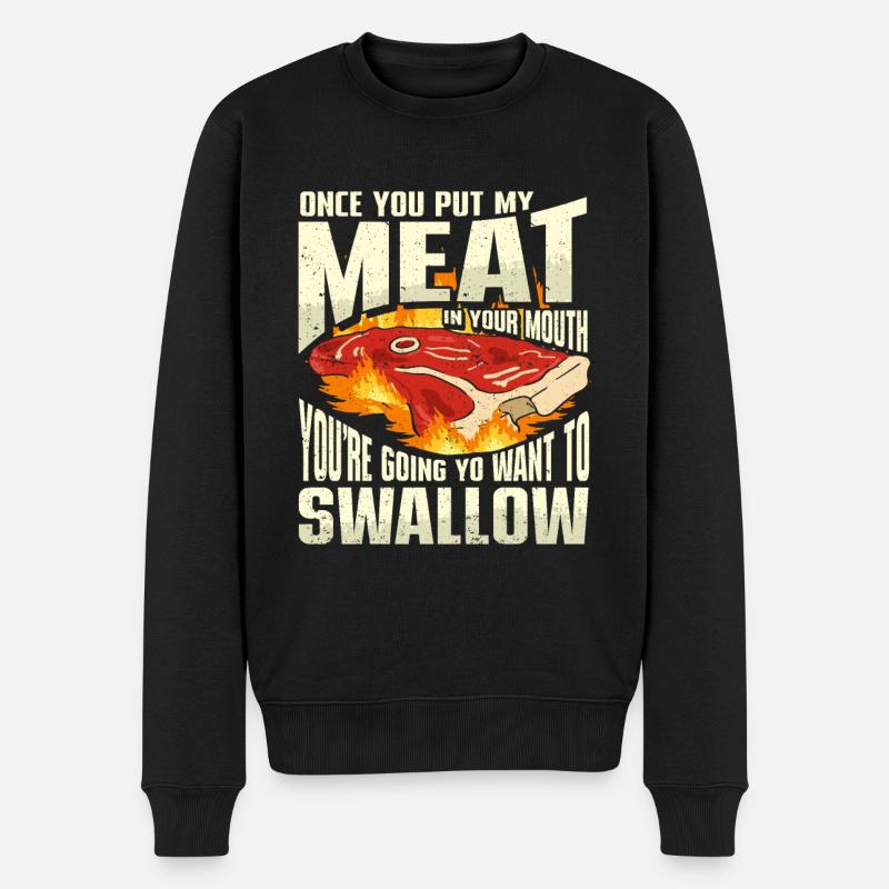 BBQ Cadeau Grillades - Pull Premium bio Homme - noir