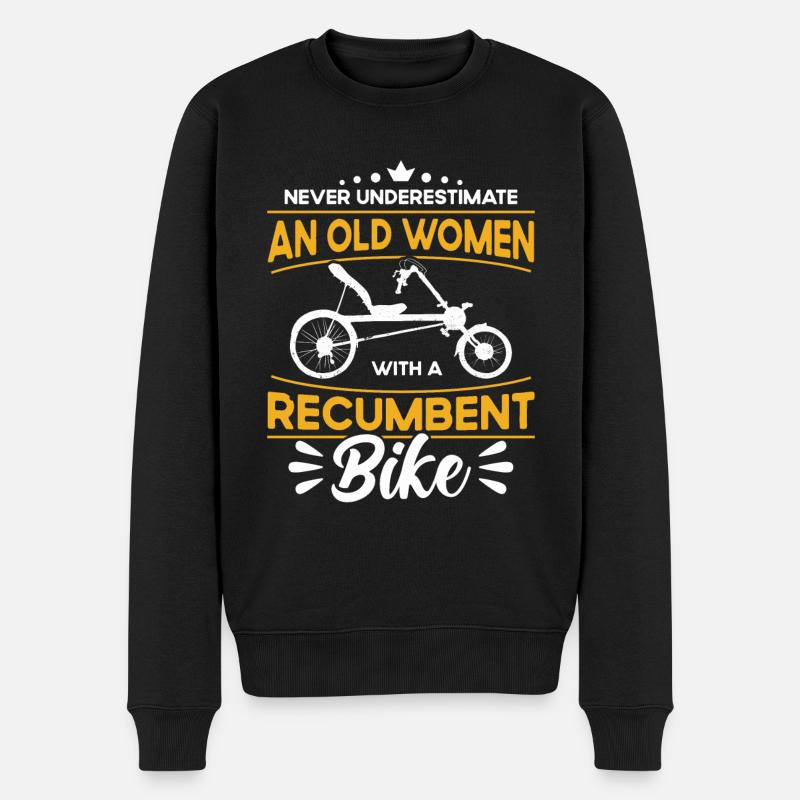 Liegerad Liegeradfahrer Radfahrer - Männer Premium Bio Pullover - Schwarz