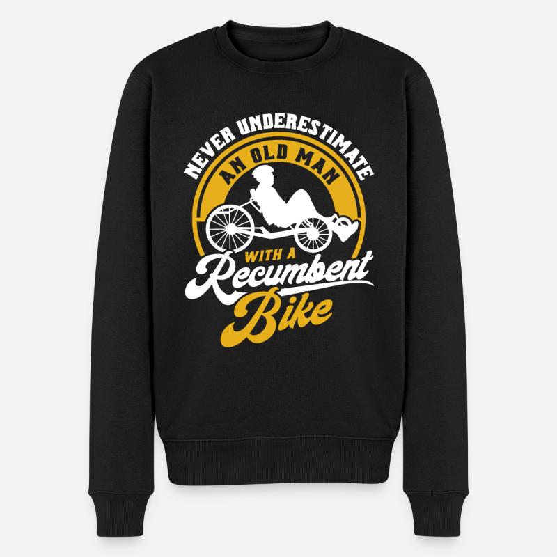 Liegerad Liegeradfahrer Radfahrer - Männer Premium Bio Pullover - Schwarz