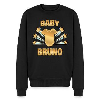 Naissance enceinte Bébé Bruno - Pull Premium bio Homme - noir - Devant - Nico (187cm)